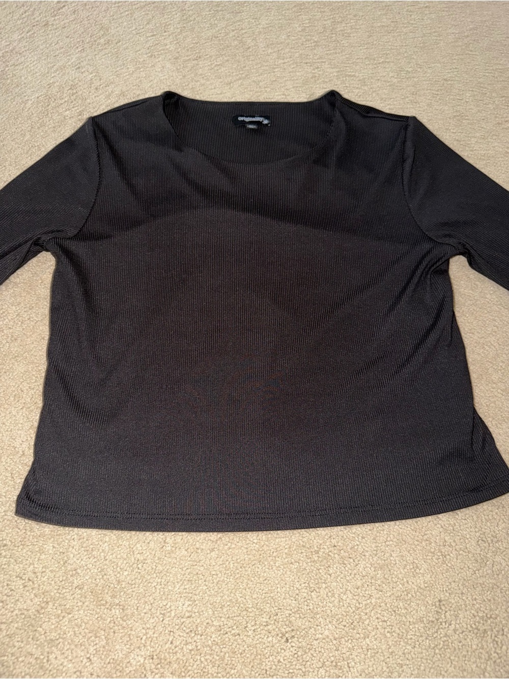 Dry Goods Black Long Sleeve Ribbed Tee